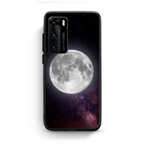 Huawei P40 Moon and stars Black Glossy Θήκη