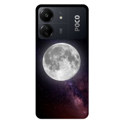 Xiaomi Poco C65 Moon and stars Transparent Silicone TPU Θήκη