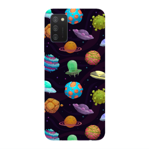 Samsung A03S Spacecraft Transparent Silicone TPU Θήκη