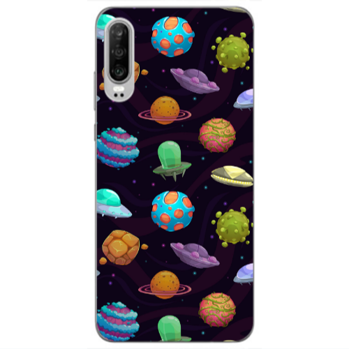 Huawei P30 Spacecraft Transparent Silicone TPU Θήκη