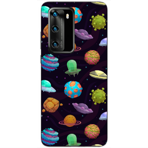 Huawei P40 Spacecraft Transparent Silicone TPU Θήκη