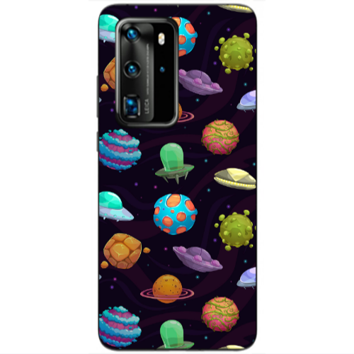 Huawei P40 Pro Spacecraft Transparent Silicone TPU Θήκη