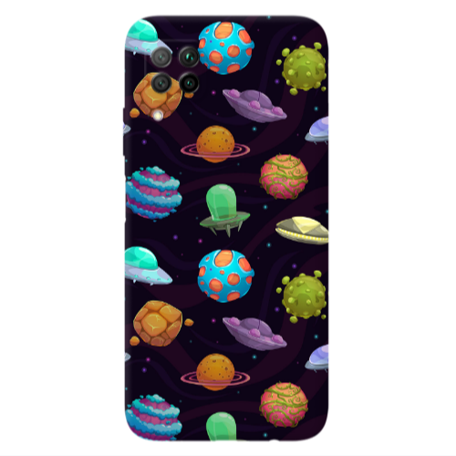 Huawei P40 Lite Spacecraft Transparent Silicone TPU Θήκη