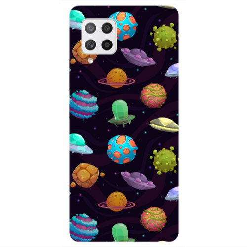 Samsung A42 5G Spacecraft Transparent Silicone TPU Θήκη