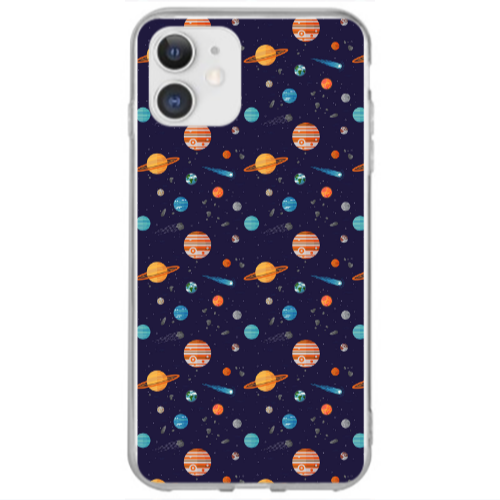 Apple iPhone 12 Planets Transparent Silicone TPU Θήκη