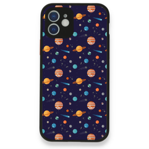 Apple iPhone 12 Planets Black Glossy Θήκη