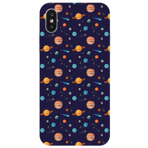 Apple iPhone X Planets Transparent Silicone TPU Θήκη