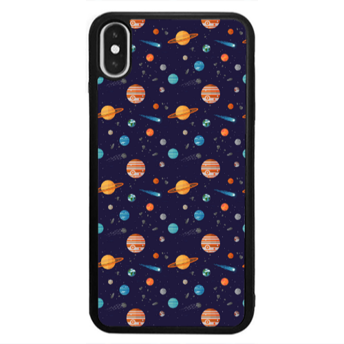 Apple iPhone X Planets Black Glossy Θήκη