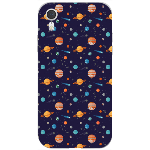 Apple iPhone Xr Planets Transparent Silicone TPU Θήκη