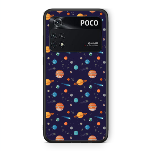 Xiaomi Poco M4 Pro 4G Planets Black Glossy Θήκη