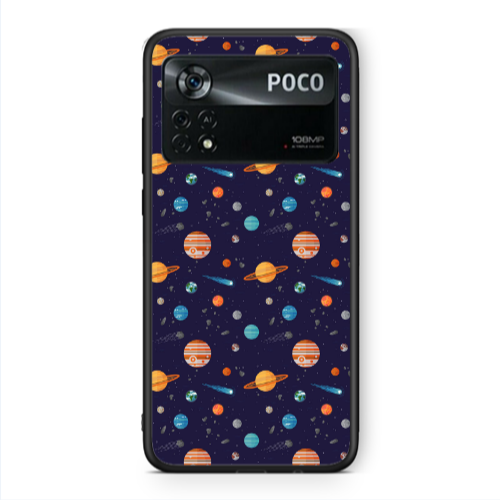 Xiaomi Poco X4 Pro Planets Black Glossy Θήκη