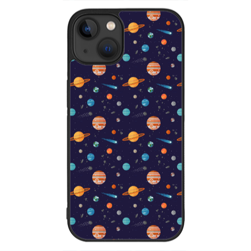 Apple iPhone 13 Mini Planets Black Glossy Θήκη