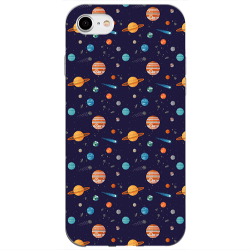 Apple iPhone SE 2020 Planets Transparent Silicone TPU Θήκη