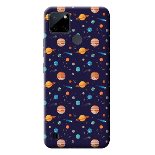 Realme C25Y Planets Transparent Silicone TPU Θήκη