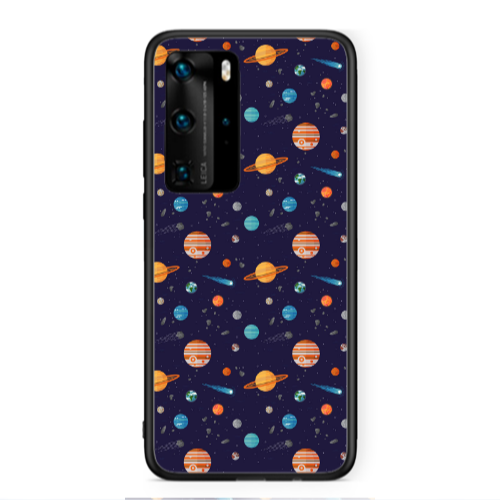 Huawei P40 Pro Planets Black Glossy Θήκη