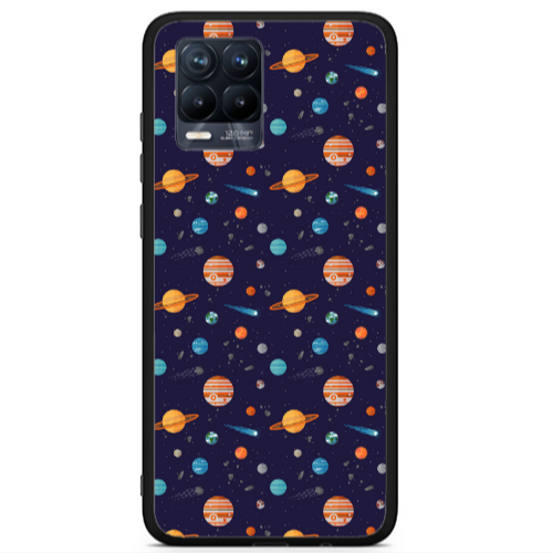 Realme 8 i Planets Black Glossy Θήκη