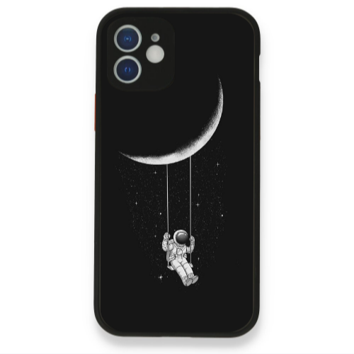Apple iPhone 12 Swing on the moon Black Glossy Θήκη