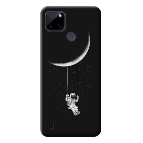 Realme C25Y Swing on the moon Transparent Silicone TPU Θήκη