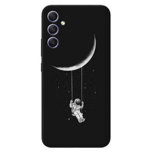 Samsung A34 Swing on the moon Transparent Silicone TPU Θήκη