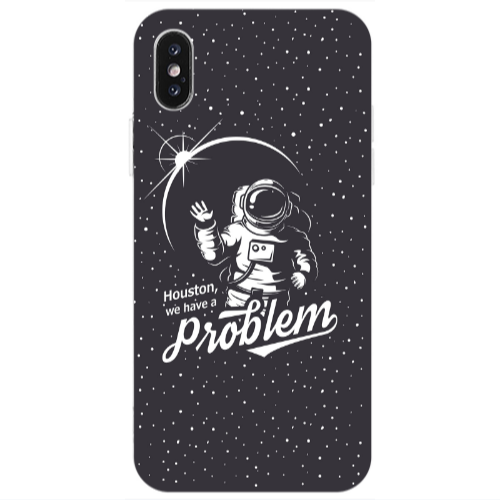 Apple iPhone X Houston We Have A Problem Transparent Silicone TPU Θήκη