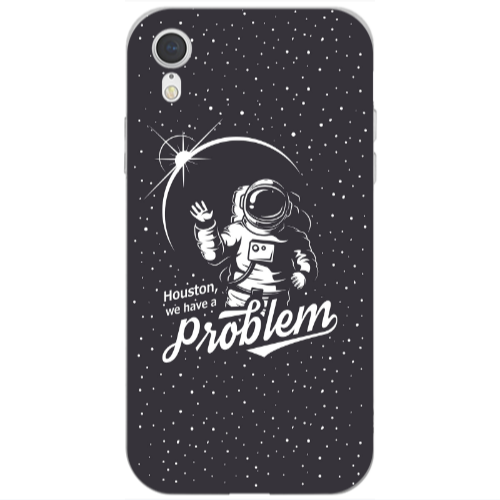 Apple iPhone Xr Houston We Have A Problem Transparent Silicone TPU Θήκη