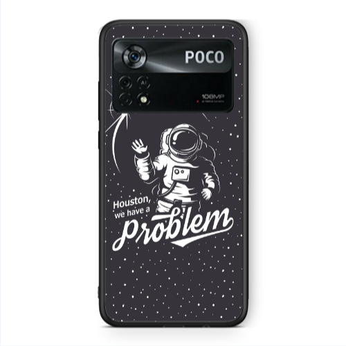 Xiaomi Poco X4 Pro Houston We Have A Problem Black Glossy Θήκη