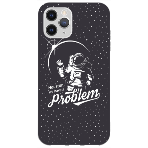 Apple iPhone 12 Pro Max Houston We Have A Problem Transparent Silicone TPU Θήκη