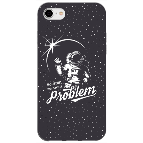 Apple iPhone SE 2020 Houston We Have A Problem Transparent Silicone TPU Θήκη
