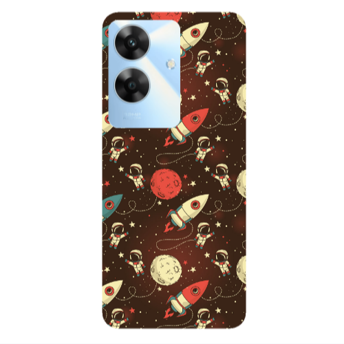 Realme Note 60 Stars and astronaut Transparent Silicone TPU Θήκη