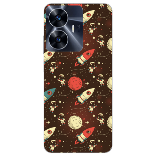 Realme Note 50 Stars and astronaut Transparent Silicone TPU Θήκη