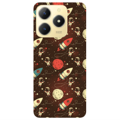 Realme C61 Stars and astronaut Transparent Silicone TPU Θήκη