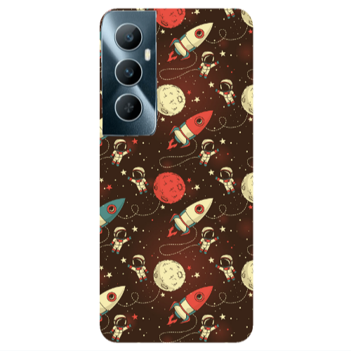 Realme C65 Stars and astronaut Transparent Silicone TPU Θήκη