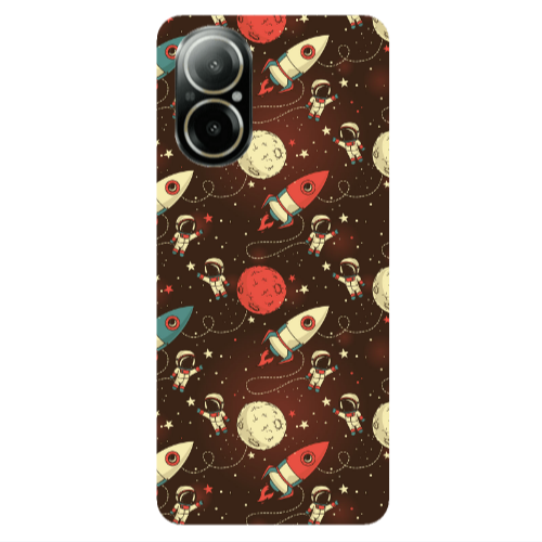 Realme C67 Stars and astronaut Transparent Silicone TPU Θήκη
