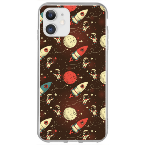 Apple iPhone 12 Stars and astronaut Transparent Silicone TPU Θήκη
