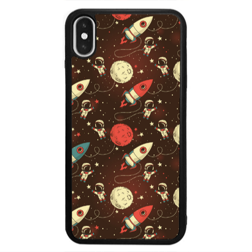 Apple iPhone X Stars and astronaut Black Glossy Θήκη