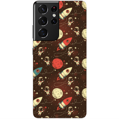Samsung S21 Ultra Stars and astronaut Transparent Silicone TPU Θήκη
