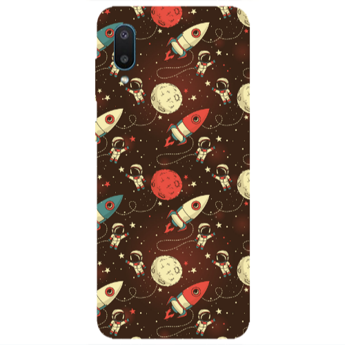 Samsung A02 Stars and astronaut Transparent Silicone TPU Θήκη