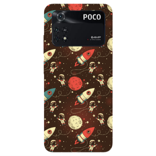 Xiaomi Poco M4 Pro 4G Stars and astronaut Transparent Silicone TPU Θήκη