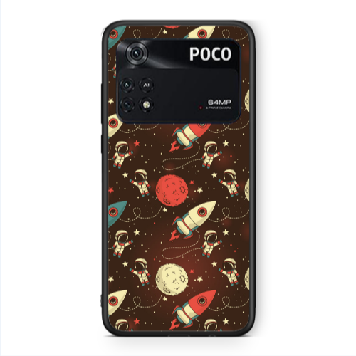 Xiaomi Poco M4 Pro 4G Stars and astronaut Black Glossy Θήκη