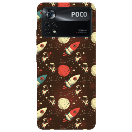 Xiaomi Poco X4 Pro Stars and astronaut Transparent Silicone TPU Θήκη