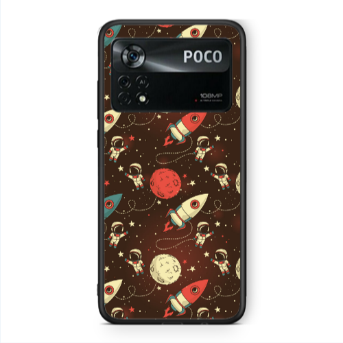 Xiaomi Poco X4 Pro Stars and astronaut Black Glossy Θήκη