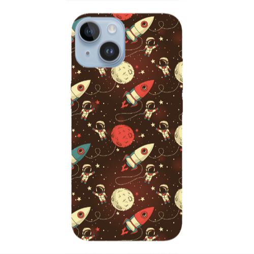 Apple iPhone 14  Stars and astronaut Transparent Silicone TPU Θήκη