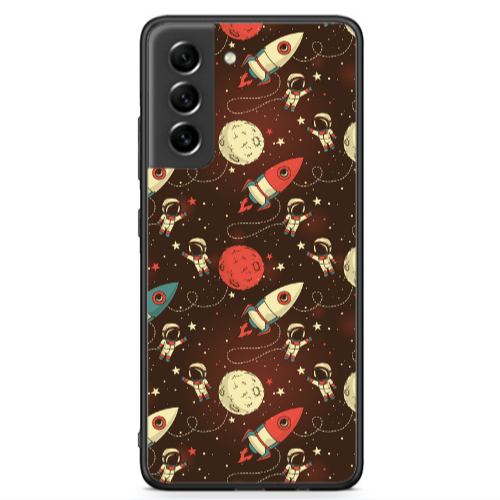Samsung S21 FE Stars and astronaut Black Glossy Θήκη