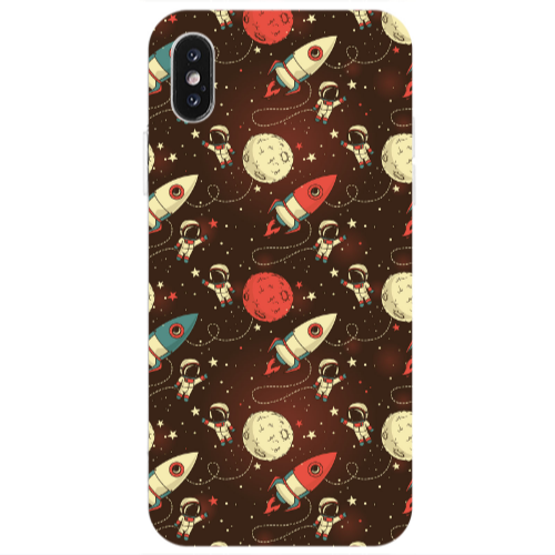 Apple iPhone Xs Max Stars and astronaut Transparent Silicone TPU Θήκη