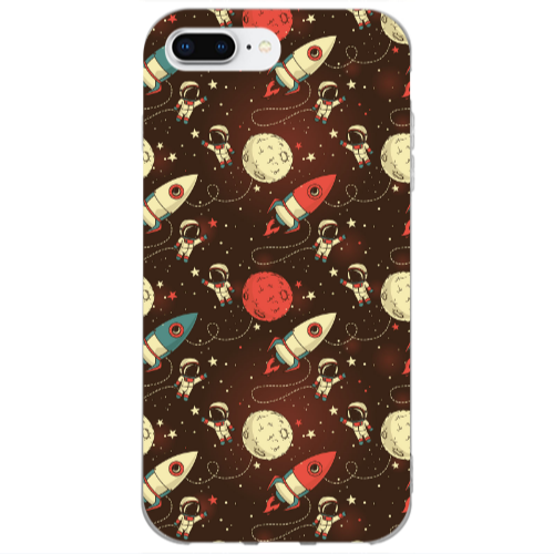 Apple iPhone 7 Plus Stars and astronaut Transparent Silicone TPU Θήκη