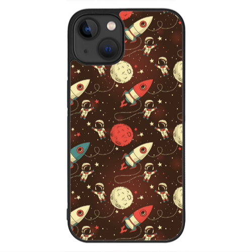 Apple iPhone 13 Mini Stars and astronaut Black Glossy Θήκη