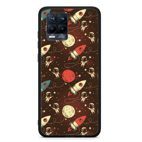 Realme 8  Stars and astronaut Black Glossy Θήκη