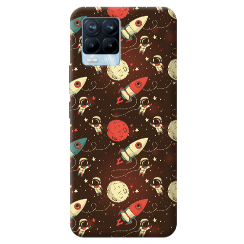 Realme 8 Pro Stars and astronaut Transparent Silicone TPU Θήκη