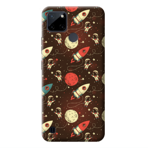 Realme C25Y Stars and astronaut Transparent Silicone TPU Θήκη