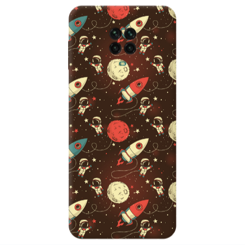 Xiaomi Redmi Note 9S Stars and astronaut Transparent Silicone TPU Θήκη